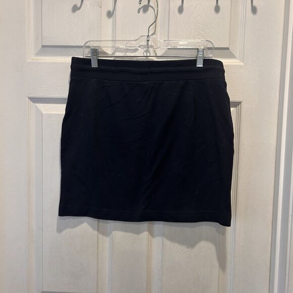 Banana Republic Skirt Medium Navy Blue Cotton Drawstring Preppy Minimalist - Picture 3 of 5